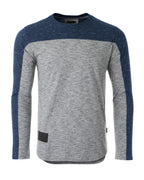 Athletic Color Block Long Sleeve Curved Hemline Casual Shirt