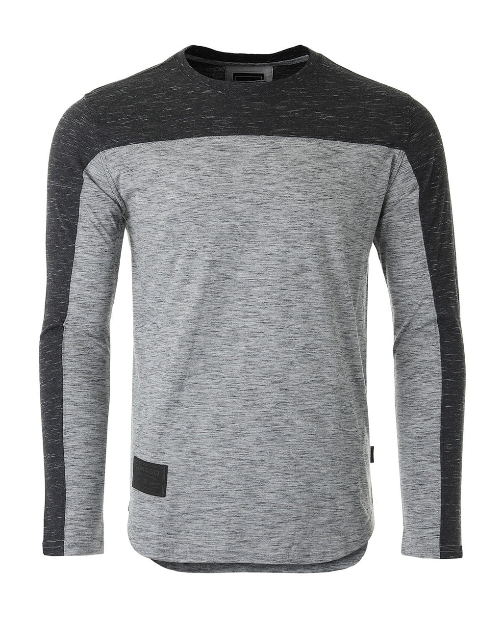 Athletic Color Block Long Sleeve Curved Hemline Casual Shirt