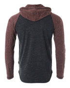 ZIMEGO Mens Long Sleeve Lightweight Hooded Henley – Color Block Pullover Hoodie  for Casual Gym Workout Travel