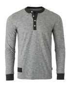 ZIMEGO Men's Long Sleeve Contrast Button Placket Neck Cuffs Casual Henley Shirts-5